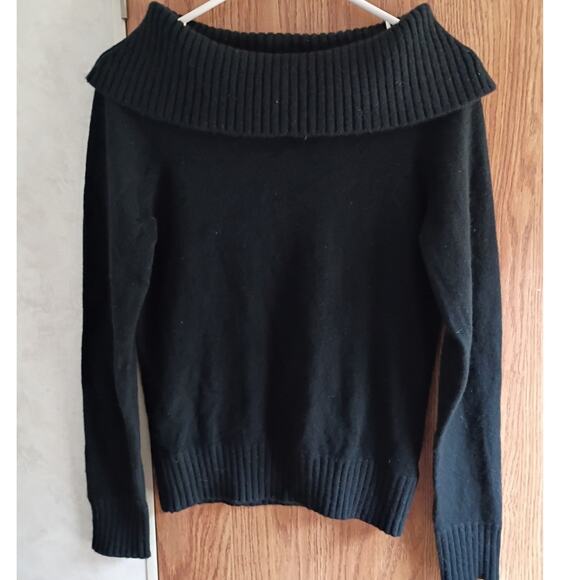 Vntg Jones New York 100 Cashmere Black Cowl Neck Sweater S Quietlux Minimalist - Picture 4 of 8